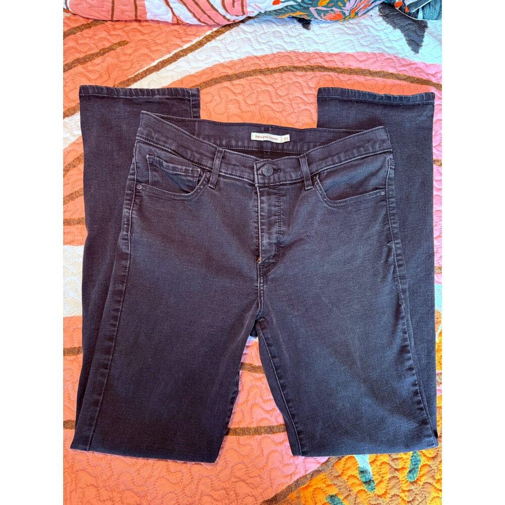 Levi’s 314 Shaping Straight Leg Black Jeans Classic Minimalist Size 31